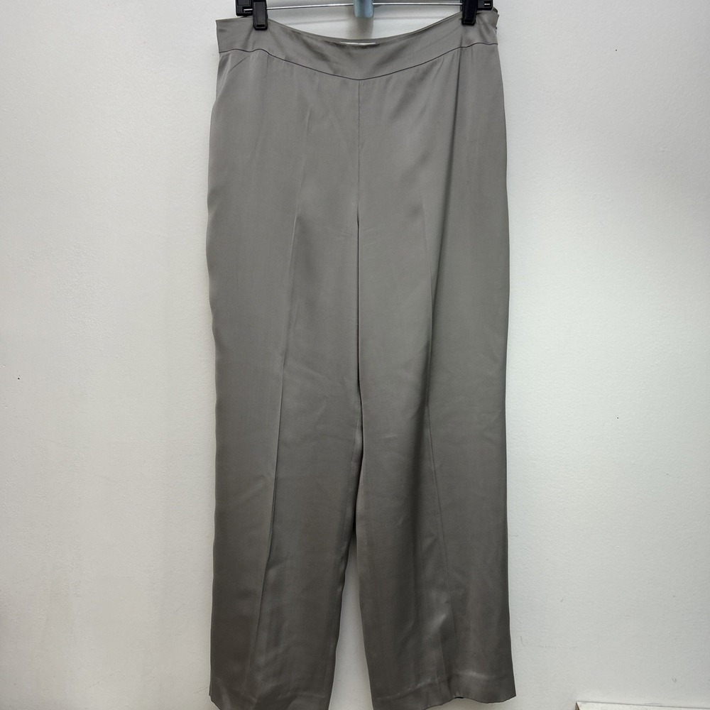 Talbots Vintage Silk Blend Dress Pants, Petite 12P, Gray/Silver, Shimmery, Lined